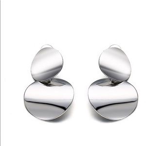 NEW Trendy Double Circular Earring in SILVER